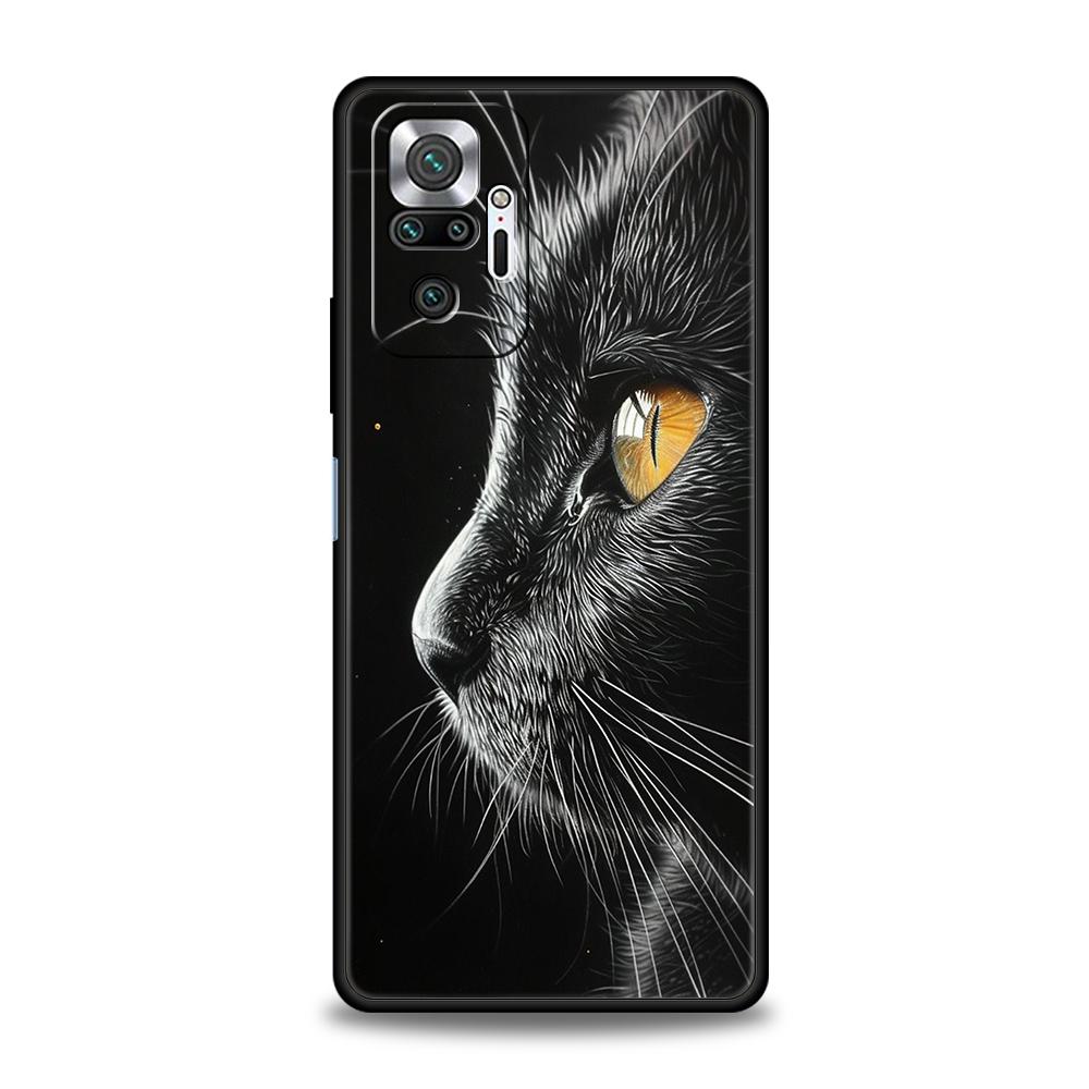 Cat Line Black Cats Phone Case For Xiaomi Redmi Note 14 13 12 10 11 Pro Plus 14C 13C 12C 10C 9C 5G Soft TPU Cover