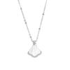 Women's Versatile Luxury S925 Sterling Silver Fan-Shaped White Mother-of-Pearl Necklace