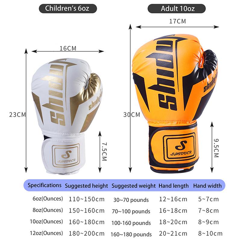 6/10 Oz Pu Breathable Children'S Adult Professional Sanda, Muay Thai, Taekwondo Neutral Breathable Boxing Gloves