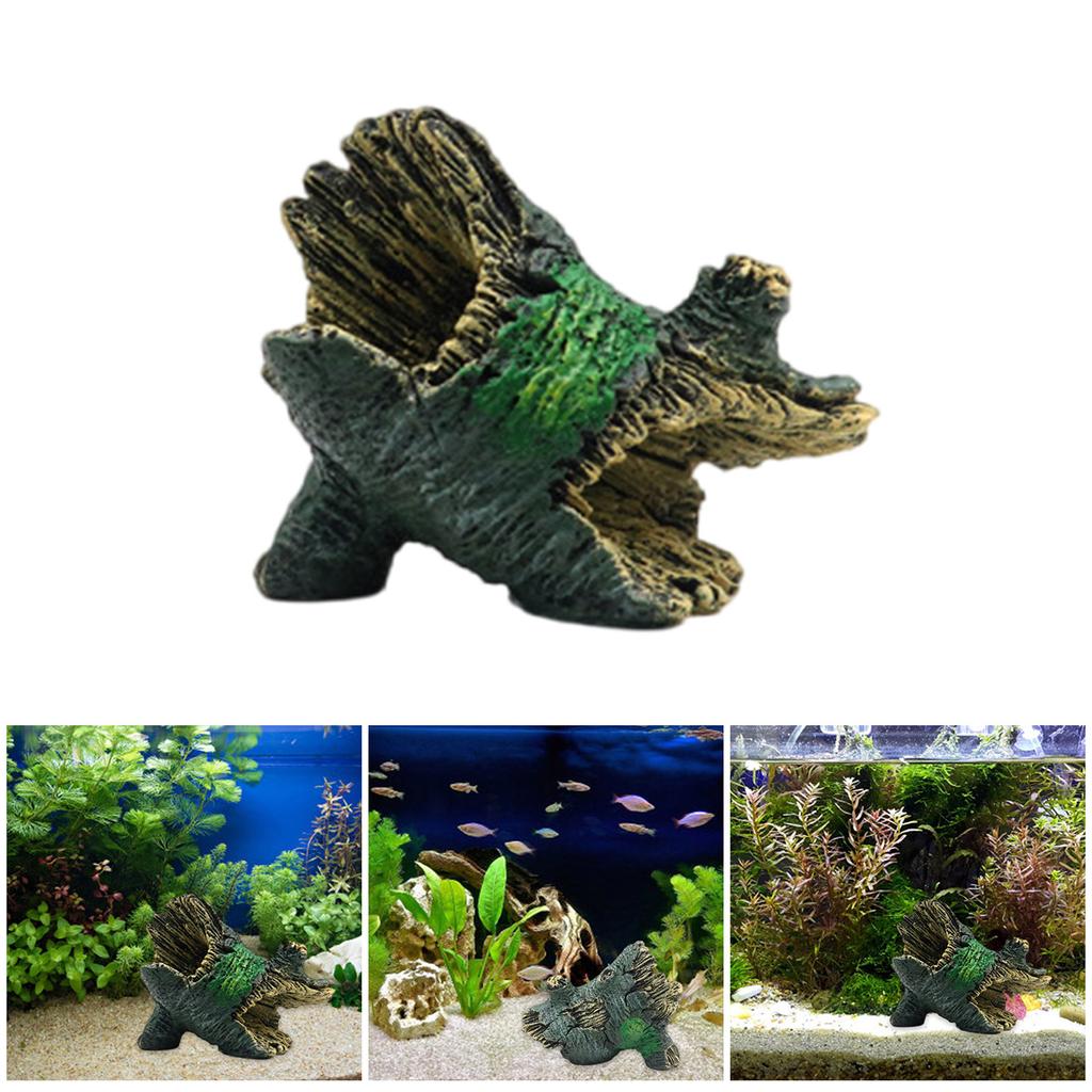 Aquarium Decorations Realistic Trunk Landscaping Resin Deadwood for Potted Plant Shrimp Fish Hideouts Shelter Cave House