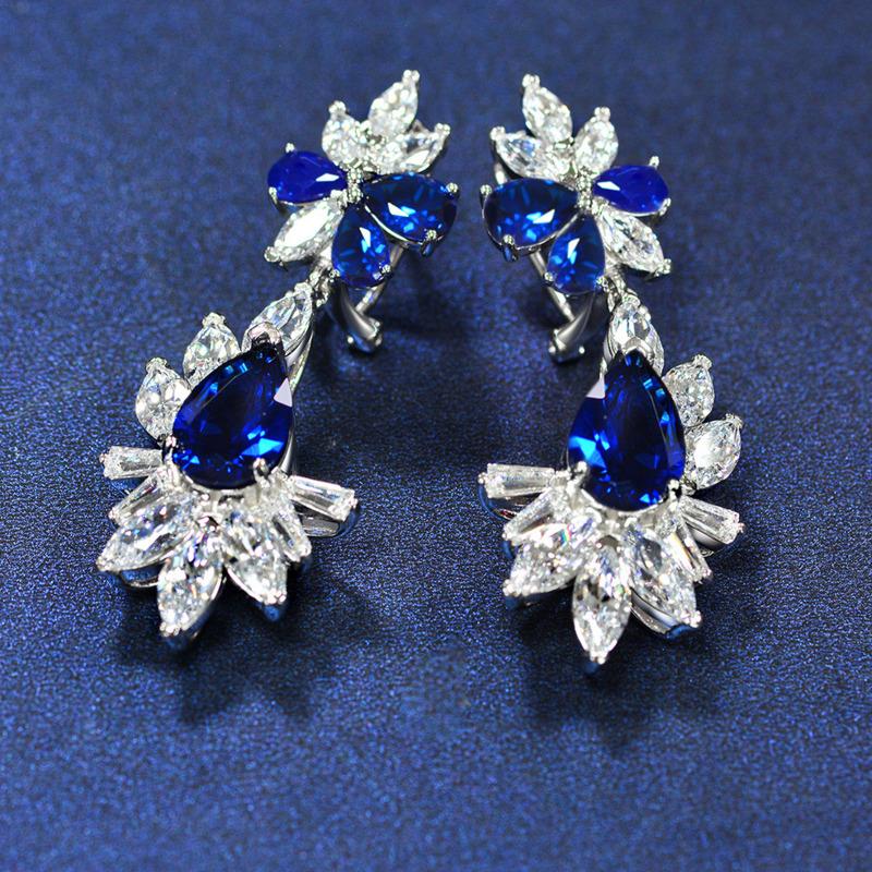 Gica Gema High Carbon Diamond Earrings 925 Sterling Silver Unique Design Romantic Fine Earrings Jewelry Wedding Party Gifts New Trend 8*12mm