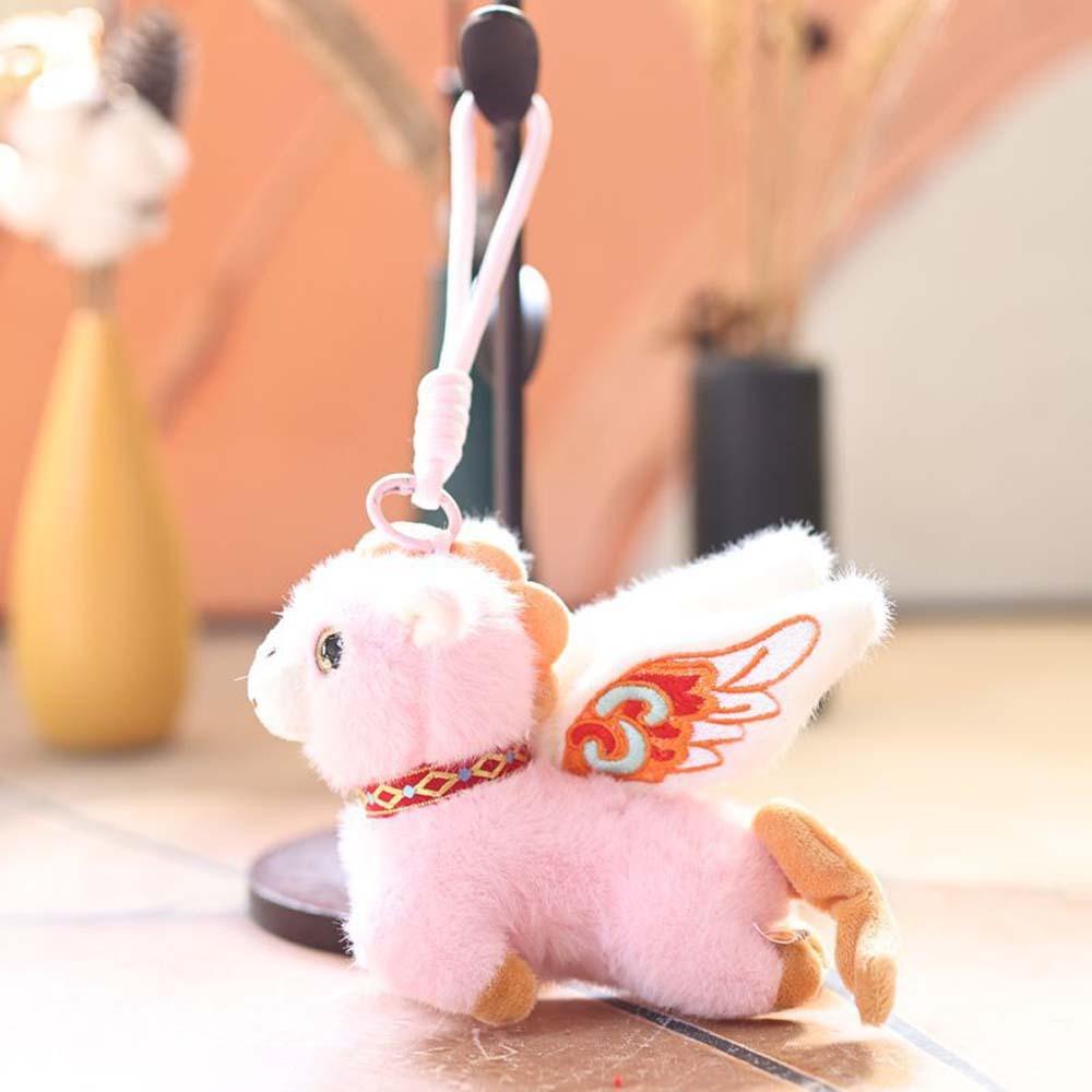 With Wings Horse Year Mascot Keychain Embroidery Lucky Horse Doll Pendant  New Year Gifts