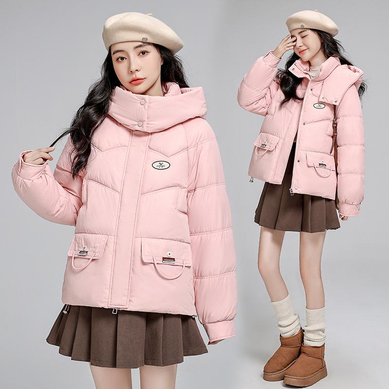 2025 winter cotton clothes women's short Korean version thickened knitted cotton jacket loose high-end jacket