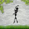 1pc Gothic Skeleton Dance Metal Wall Art, Skull Decor for Living Room, Halloween Christmas New Year Gift