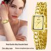 Ofns Dames Vintage Kwarts Horloge - Verfijnd Vierkant Ontwerp, Veelzijdig & Waterdicht met Legeringsarmband.