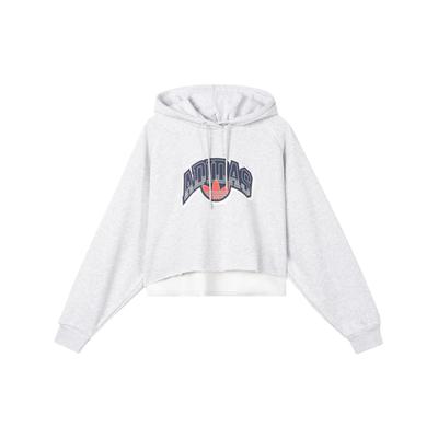 Originals Cropped Hoodie With Letter Logo Print Women Tops Light-Hemp-Gray IS2319