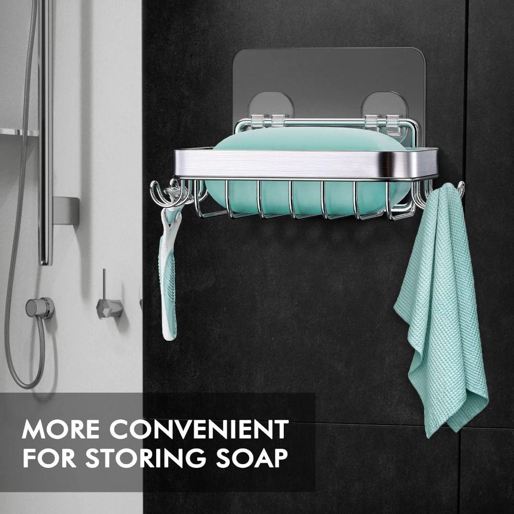 Large Capacity Shower Storage Basket Rustproof Wall-Hung Metal Soap Tray Wall Shelves  Kitchen