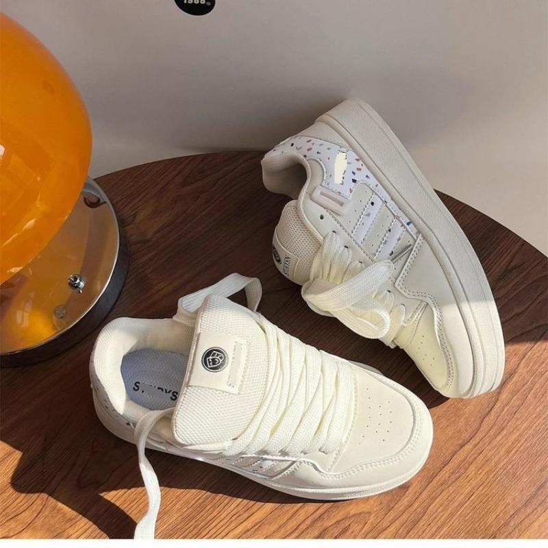 Thick-soled Beige Bread Shoes Women's Retro College Style Casual Sports Board Shoes Autumn New Models