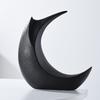 Nordic Creative Ceramic Moon Shaped Vase, Home Dining Table Living Room Bedroom Office Decor Accessories Flower Arrangement, 1Pc