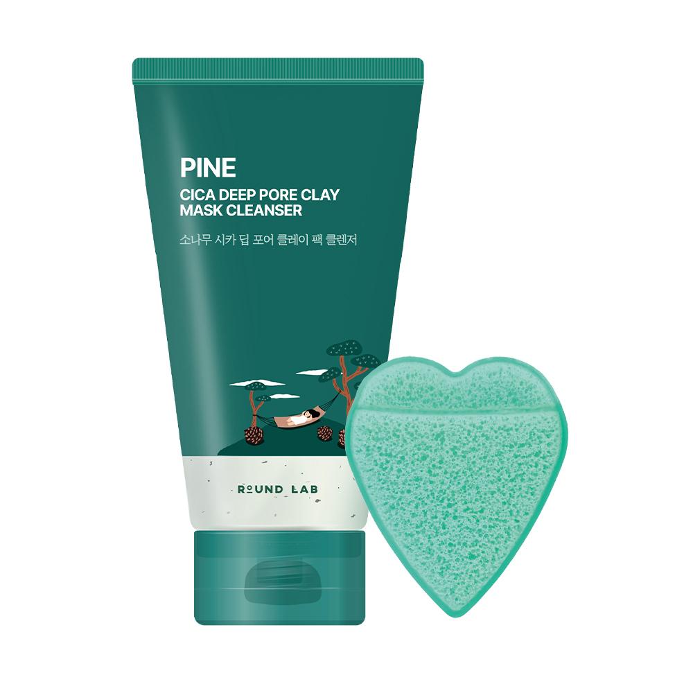 

ROUND LAB Camellia Deep Collagen Jelly Pack Cleanser 150ml (+Cleansing Sponge Puff) Pine Cica Deep Pore Clay Pack Cleanser