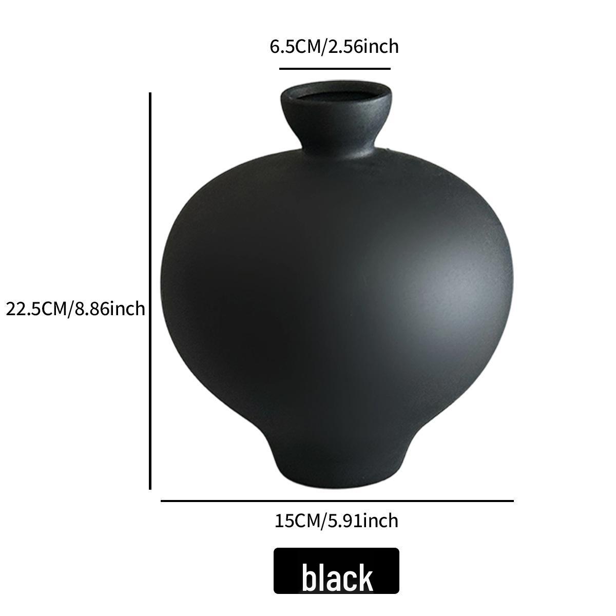 Wabi-Sabi Ceramic Vase: Elegant Dining Table & Living Room Decor, New Chinese Style Flower Ornament