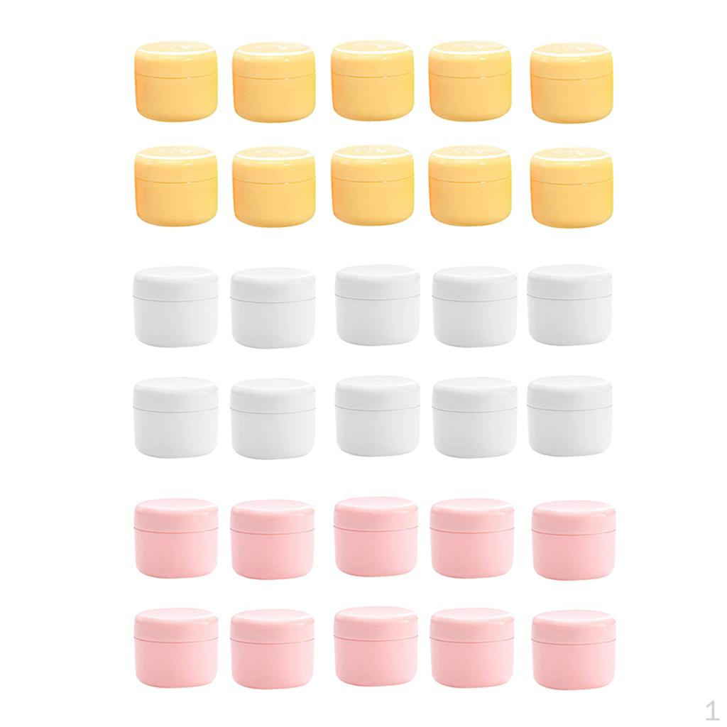 

30 многоразовых пластиковых пустых косметических контейнеров с крышкой по 50 г