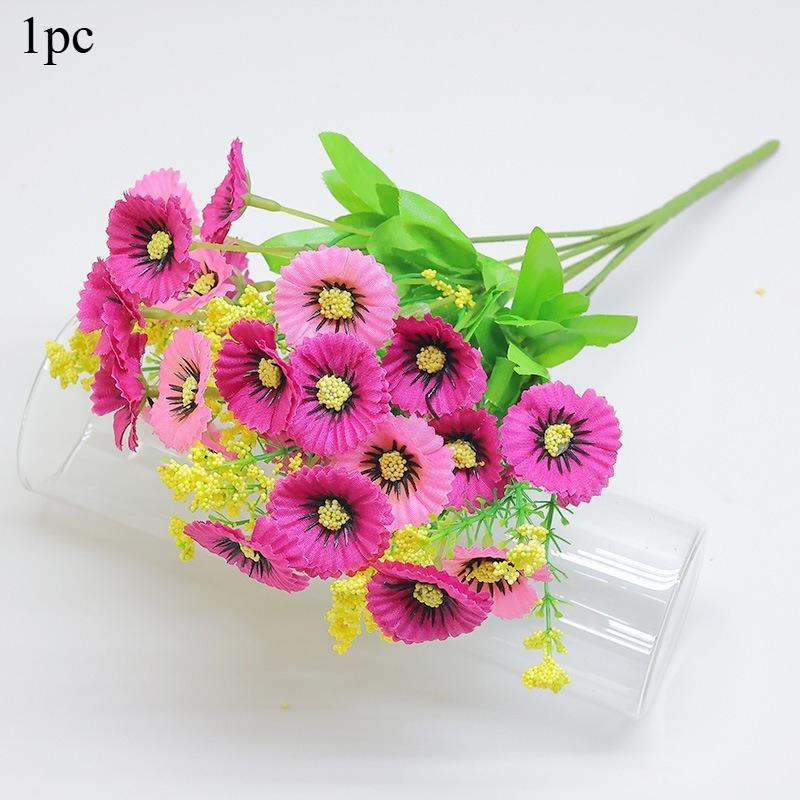 1pc Outdoor Simulation Flower Office Home Decoration Bouquet Plastic Daisy Artificial Flower Indoor Festival Decoration Flowers