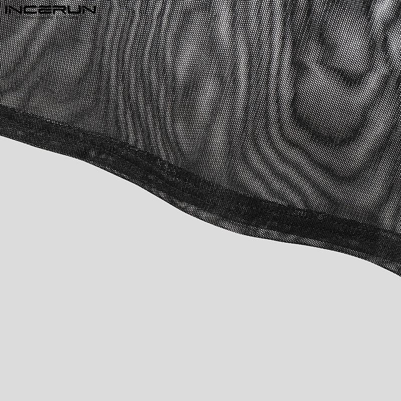 INCERUN Sommer Herren Ärmellos Durchsichtig Mesh Transparent Party Club Tanktops