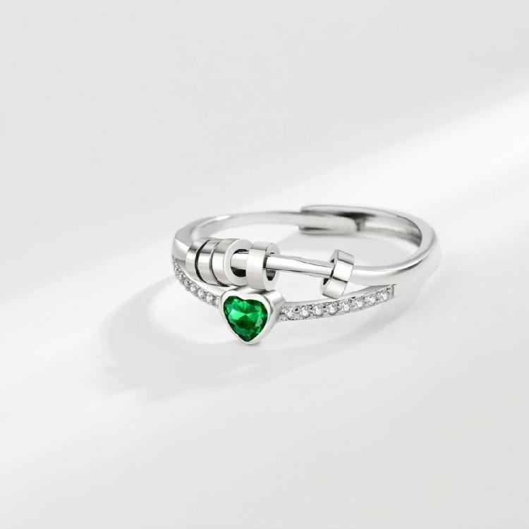 Fashionable 2 in 1 Adjustable Sturdy Brass Rings pORTABLE for Stress Relief with Heart and Rotating Bead Designs