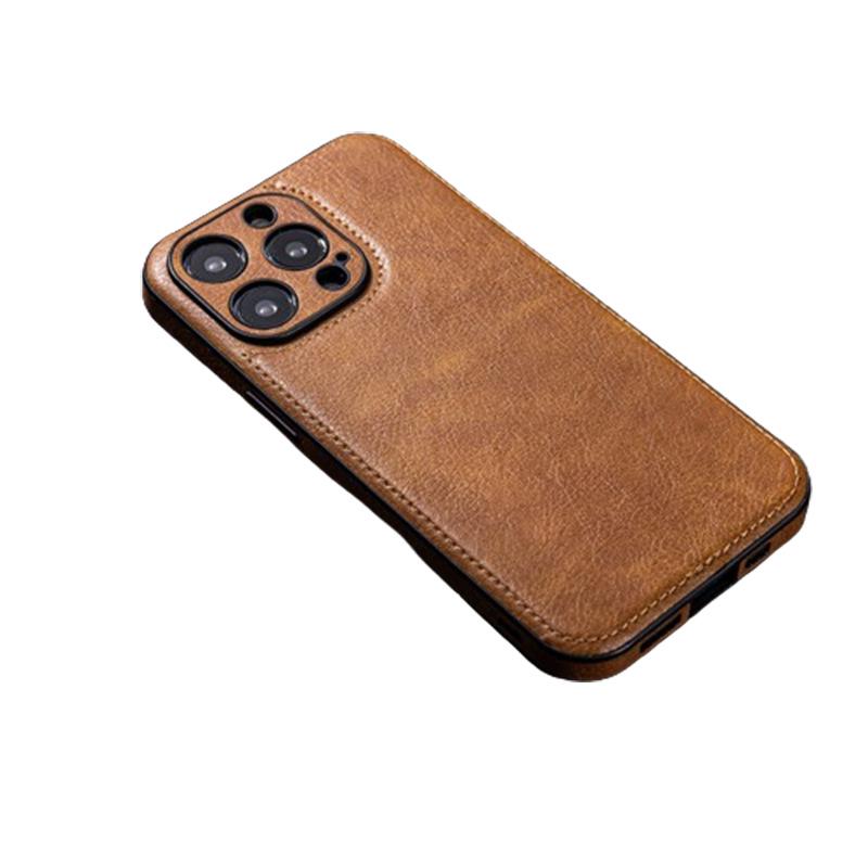 High-Grade Leather Case for iPhone 12-15 Pro Max - Premium Feel, Drop-Proof Design, Leather Grain Finish