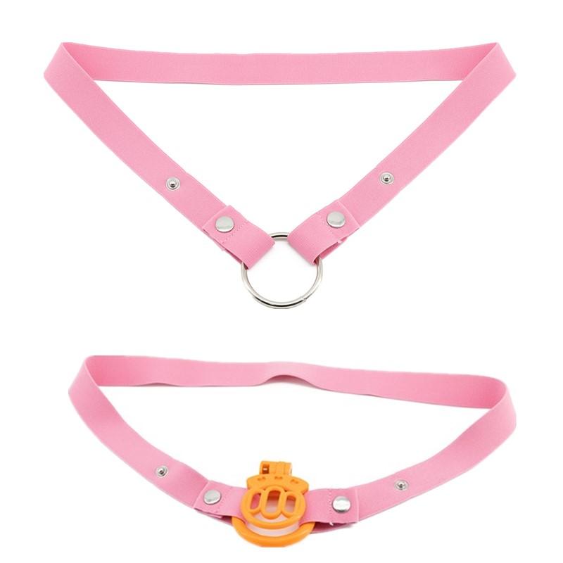 Adjustable Anti-Off Male Chastity Cage Device With Auxiliary Belt And Two-Way Widen Elastic Band Rope Sexy Underwear For Men