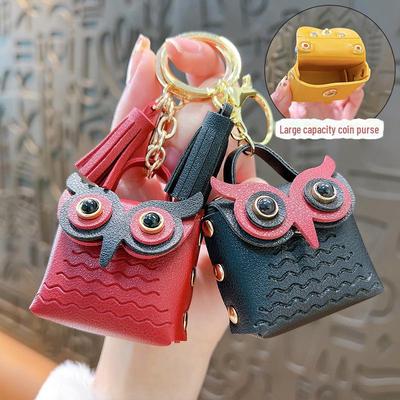 Kreativní klíčenka na mince sova: Vynikající přívěsek mini taštička na drobné šperky a dárky