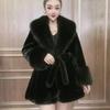 Winter Warm Grobstrick Plüsch Übermantel Damen Großer Umlegekragen Kunstfuchs Pelz Cardigan Damen Dicke Jacke Mantel Mit Gürtel