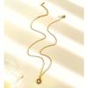 Versatile Geometric Charm Necklace With Sparkling Rhinestones Stainless Steel Clavicle Chain Adjustable Jewelry