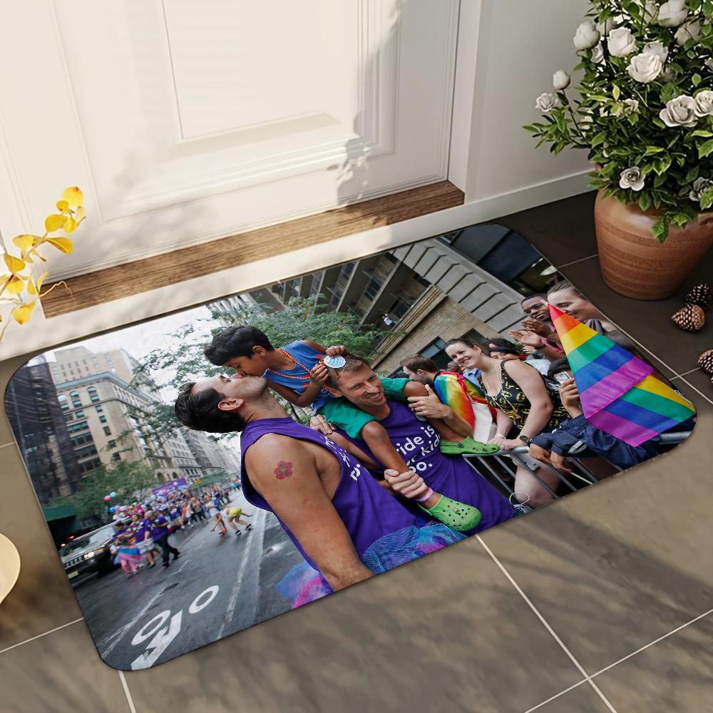 1 Stück Schwul Lesbisch LGBT Regenbogen Liebe Badezimmer Saugfähige Matten Anti-Rutsch-Matten Heimdekorationsbedarf Teppiche Heimküchenbodenmatten