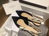 2024 Women's Spring/Summer Pointed Toe Slingback Flats with Bow Detail