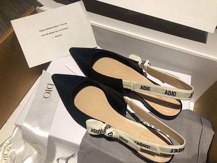 2024 Women's Spring/Summer Pointed Toe Slingback Flats with Bow Detail