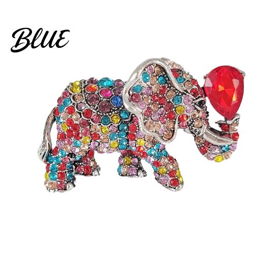 Rust-proof Brooch Rhinestone Elephant Pin for Women Sparkly Animal Lapel