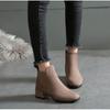 Winter Women New Chelsea Boots Ankle RoundToe Square Heel shoe Solid Casual Comfort shoes fashion trendy ladies short boot