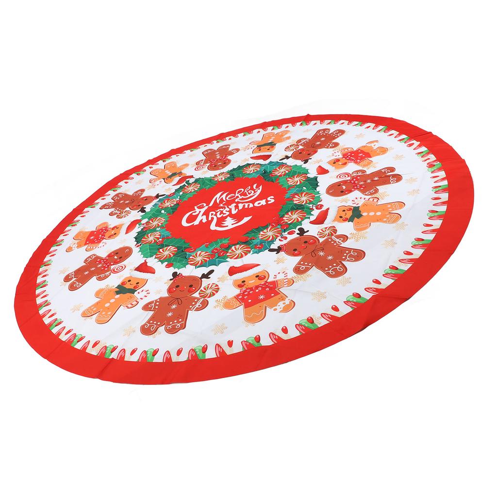 Xmas Tablecloth 60 Inch Round Polyester Anti Fading Tear Resistant Washable Holiday Table Cloth