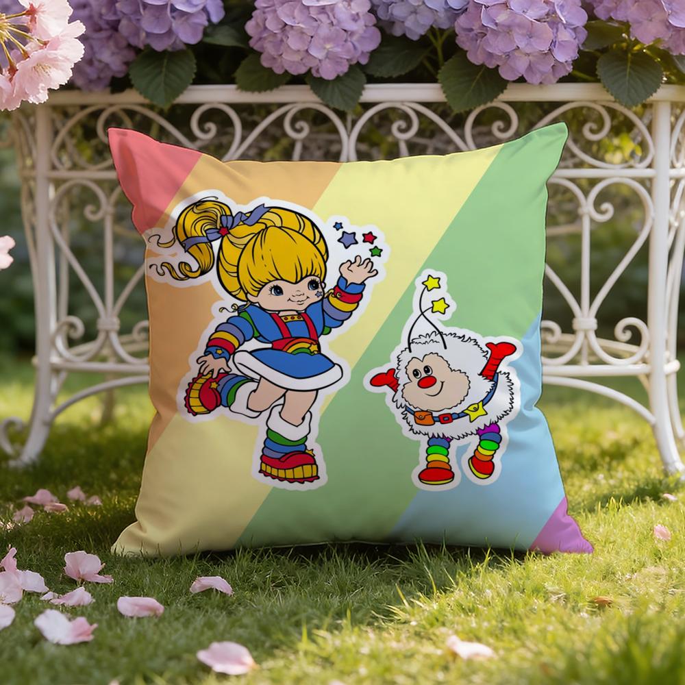 R-Rainbows Cute Brite Cushion Cover Home & Car Dual-Scene Pillow Cover: Reversible for Premium Comfort