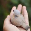 Little Bird Wood Carving Bird Pearl Neck Turtledove Wild Dove Handmade Wooden Ornaments Home Decor Table Decoration Accessories