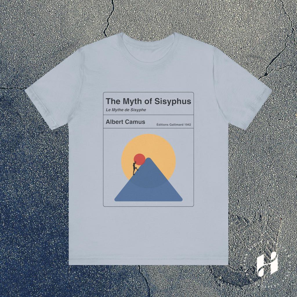 Mythe of Sisyphus Minimalist T-Shirt, Unisex Graphic Tee, Mythology Classic Shirt, Philosophical Top for Men Camus Quote Apparel