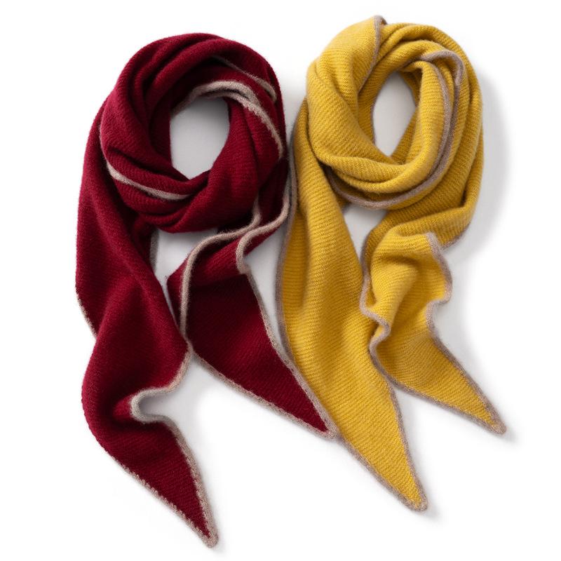 Women's 100% Pure Cashmere Color Block Scarf - Warm Autumn/Winter Knit Neck Protector