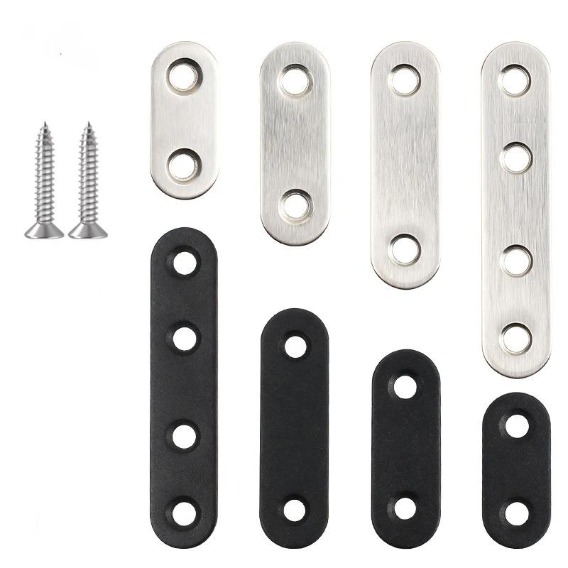 10 Stück Edelstahl Flachplatte Gerades Winkelstück Flache Metall-Winkelstütze Winkel Universelle Reparaturplatte Stütze Möbelstütze Verbin