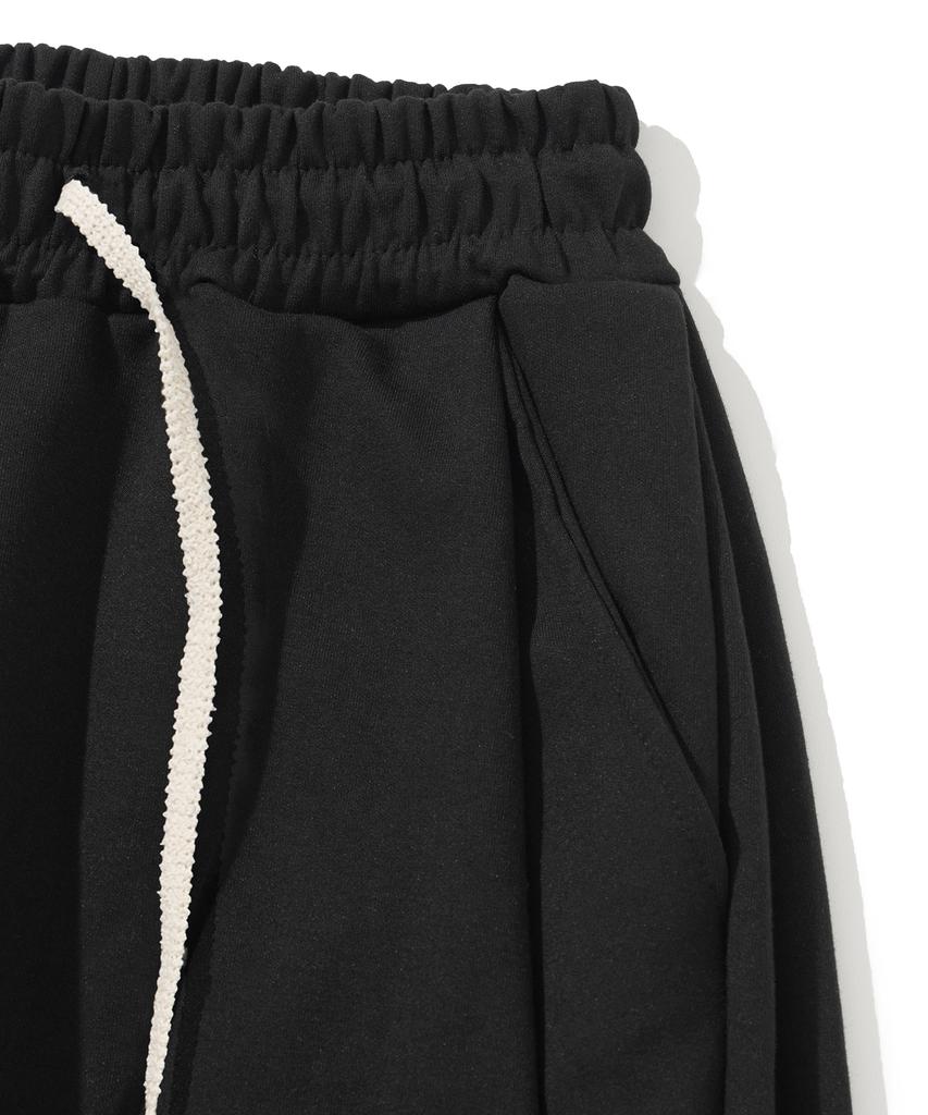 KNITTED Curved Training Pants Black