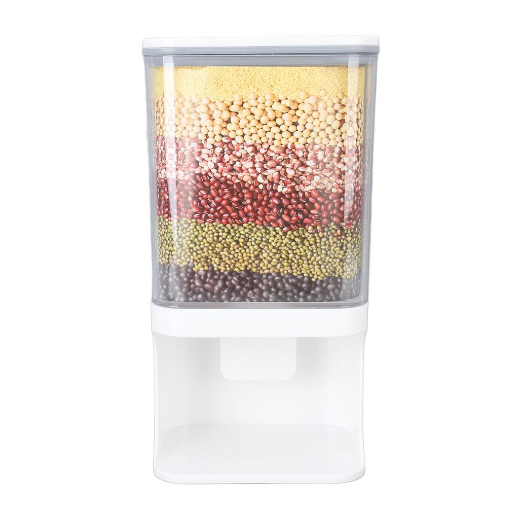 Rice Container tight Storage Dispenser Wall Mounted ed Bucket Press Type Kitchen Supplies