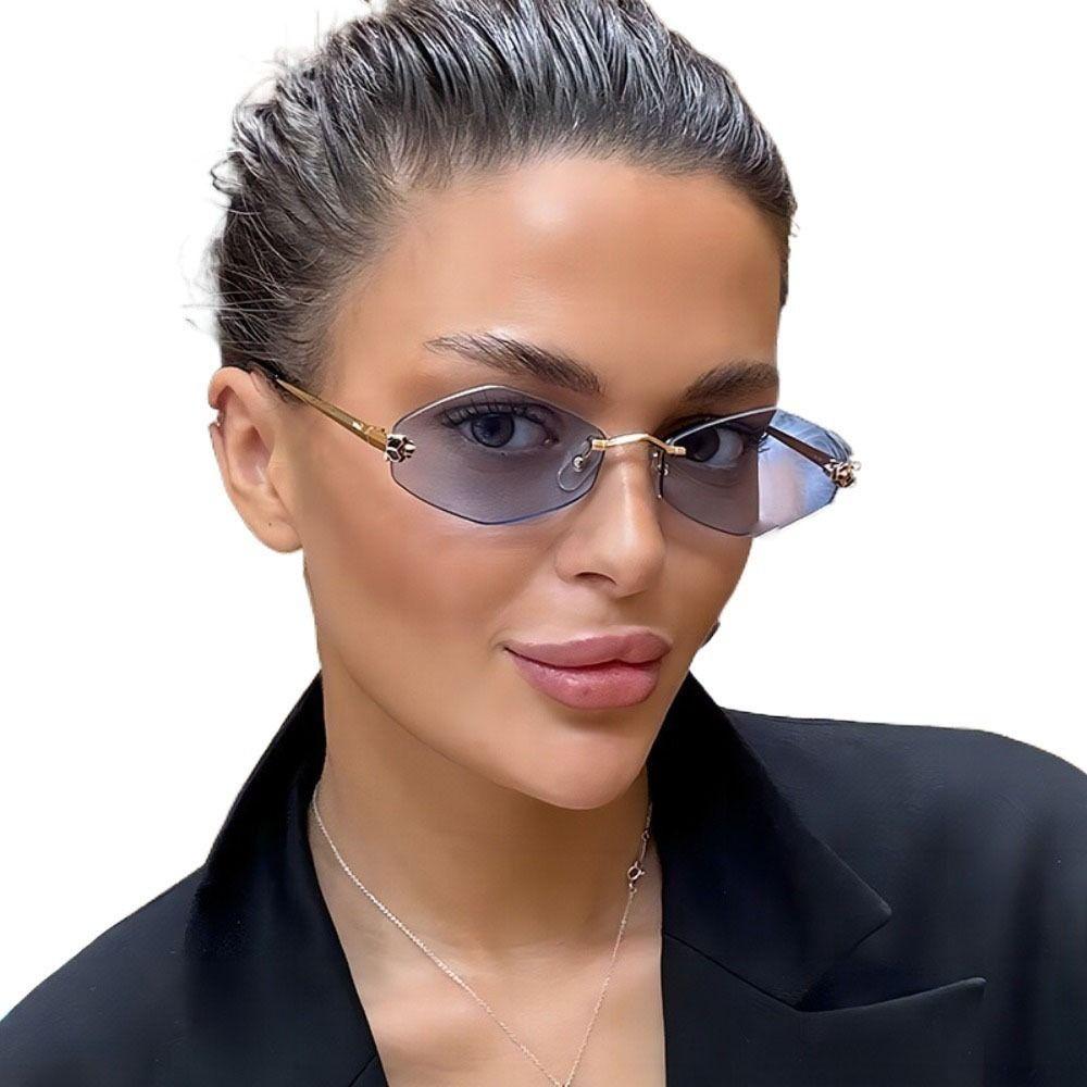 Frameless Polygonal Cycling Sunglasses UV Protection UV Resistant Cycling Glass Outdoor