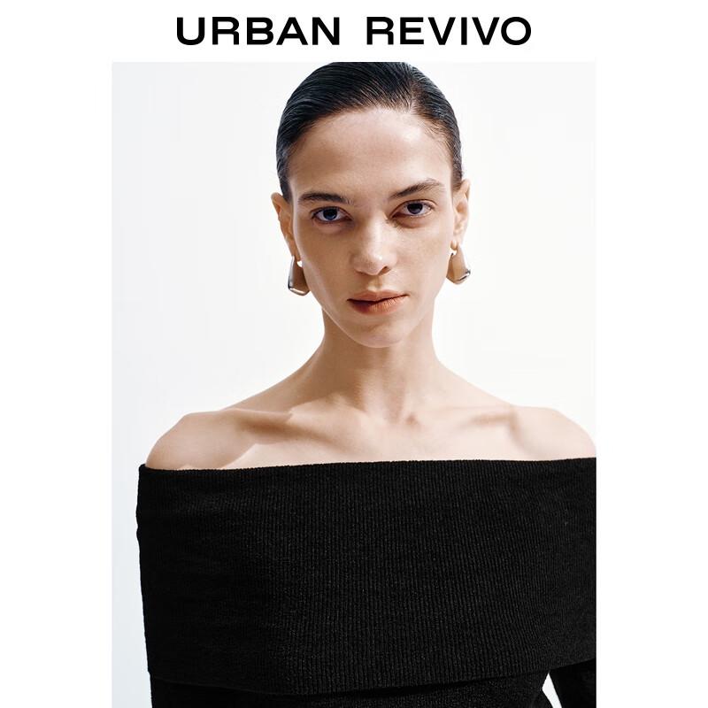 Women's Short Slim-Fit Off-Shoulder Knit Top UWJ950088