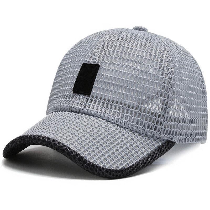 

Men‘s Summer Mesh Breathable Baseball Cap Solid Color Quick Dry Sunscreen Hats Boys Outdoor Sports Fishing Golf Trucker Hat 54-60cm світло-сірий колір