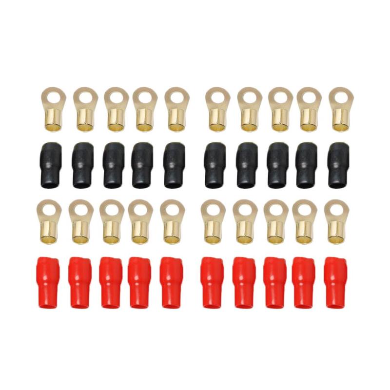 10 Pairs 4 AWG Car Audio Power Ground Wire Ring Terminal Connector Brass