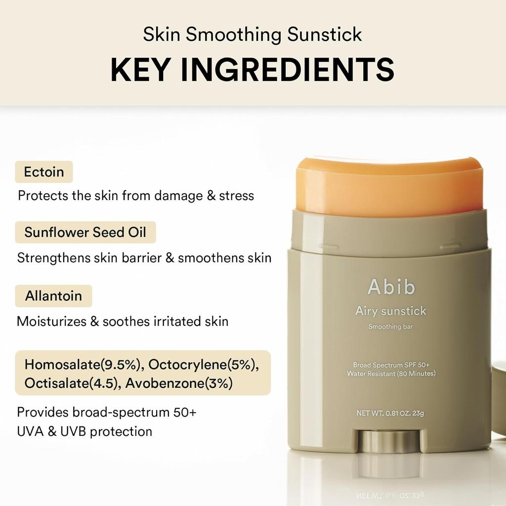 ABIB Luftiger Sonnenschutz-Stick Breitband LSF50+ 23g | Koreanischer Sonnencreme-Stick Sonnenschutz Sonnenschutz