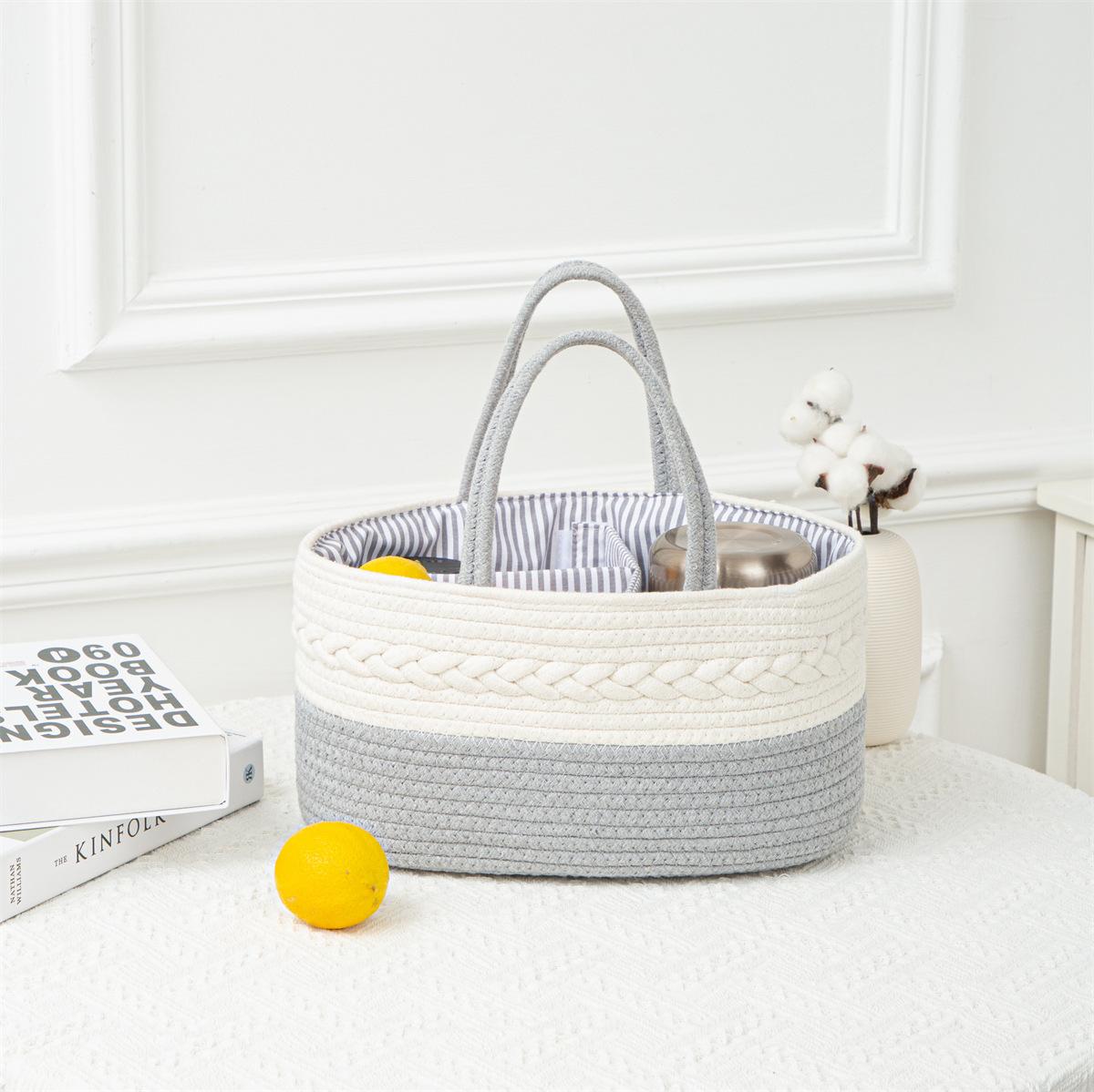 

Уличная многофункциональная корзина для хранения детских подгузников, сумка для мамы, хлопковая сумка-тоут, дорожная корзина для хранения, веревочная сумка для подгузников