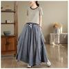 Autumn Winter Plus Size Women Jeans Long Pants Trousers Loose Wide Leg Pants Casual Denim Skirt Pants