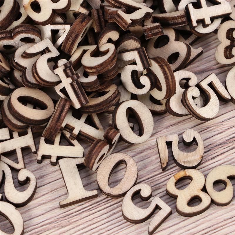 100pcs Premium Natural Wood Slices Christmas Series Unfinished Wooden Number Slices Durable Craft Material For naments