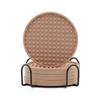6PCS Protect Furniture Silicone Coasters with Holder Non-Slip Coasters for Drinks  Kitchen