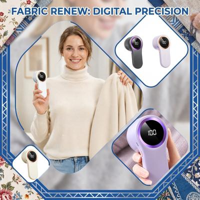 Fabric Lint Remover Electric Rechargeable Clothes Shaver with Digital Display Portable Fabric Defuzzer for Home Use Battery Operated Fuzz Remover