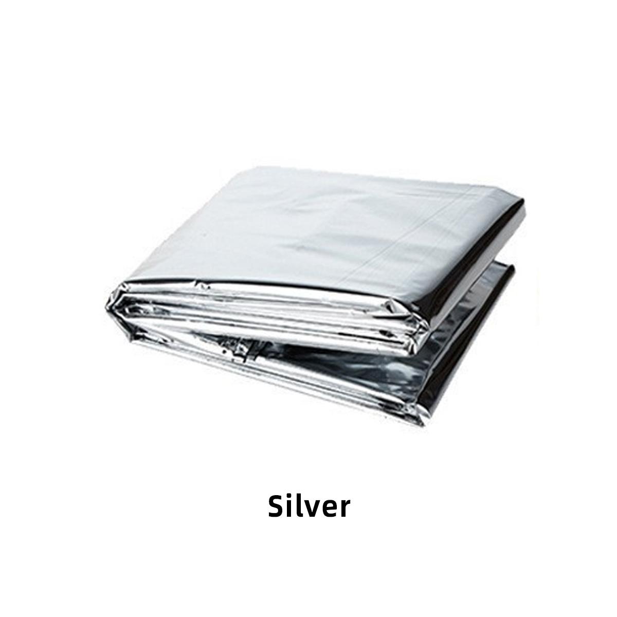 

Windproof Aluminum Foil Emergency Blanket Suitable for Camping Hiking Marathons All Weather Protection Light and Portable серебряный
