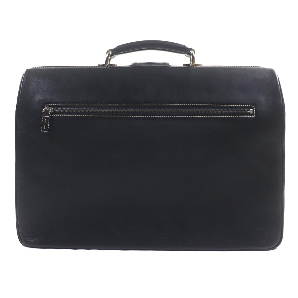 Great GOLD PFEIL Briefcase Lockable doctor bag/Dulles bag black leather mens Used