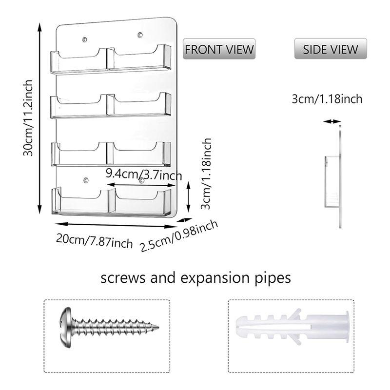 C-Praktischer Wandmontage Acryl Visitenkartenhalter Klarer Aufkleber Aufsteller Mehrere Kartenhalter Klarer Acryl Organizer